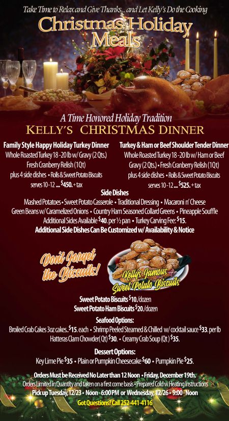 Kelly's Outer Banks Catering, Christmas Holiday Meals