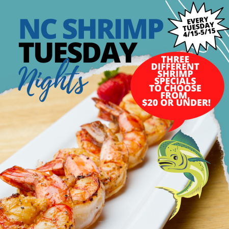 Mahi Mahi's Island Grill, Tuesday NC Shrimp Nights