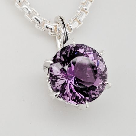 Gothic Six Prong Amethyst Pendant | Silver Bonsai Gallery | Outer