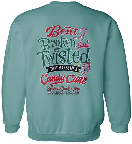 Bonzer Shack Bar & Grill, The Broken Candy Cane Crew Neck Sweatshirt