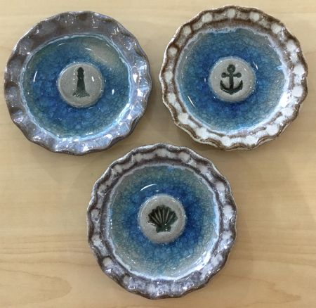 Gulf Stream Gifts, Pottery Dish - Lighthouse, Anchor, Shell