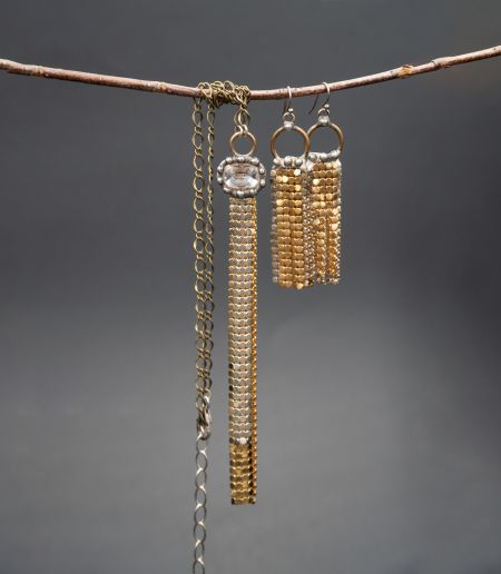 Nest, Mixed Gold/Silver Mesh Jewelry