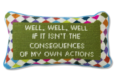 Nest, Well Well Well Needlepoint Pillow