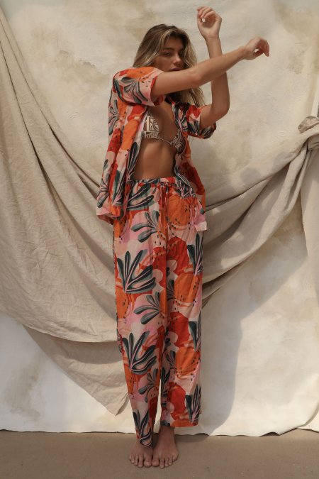 Outer Banks Boarding Company, Stone Fox Gita Wide Leg Linen Pant Siesta