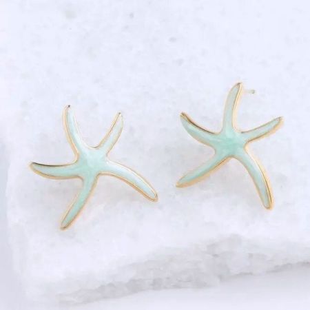 Mermaid’s Folly, Starfish Hope Studs in Mint