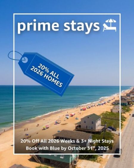 Outer Banks Blue Vacation Rentals, 20% off Prime 2026 Bookings