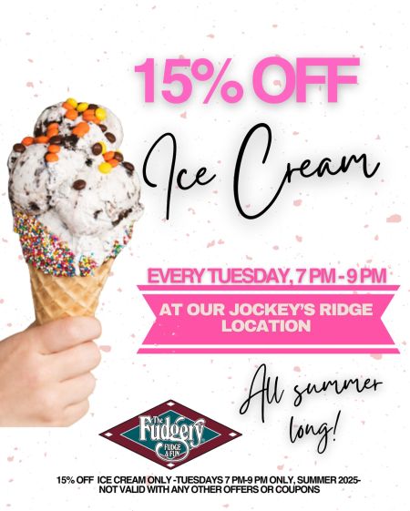 The Fudgery, 15% Off Ice Cream Happy Hour