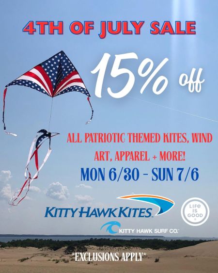 Kitty Hawk Kites, 15% Off Patriotic Themed Gear