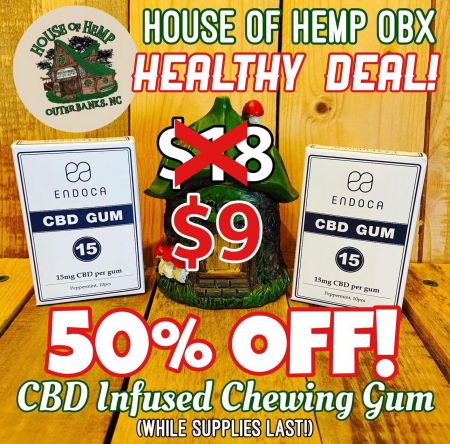 House of Hemp OBX, 50% Off CBD Infused Chewing Gum