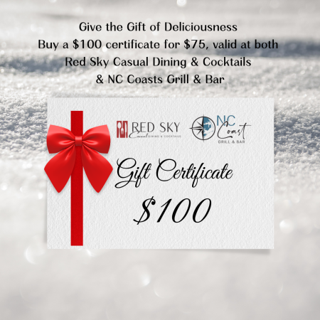 NC Coast Grill & Bar, Gift Card Sale