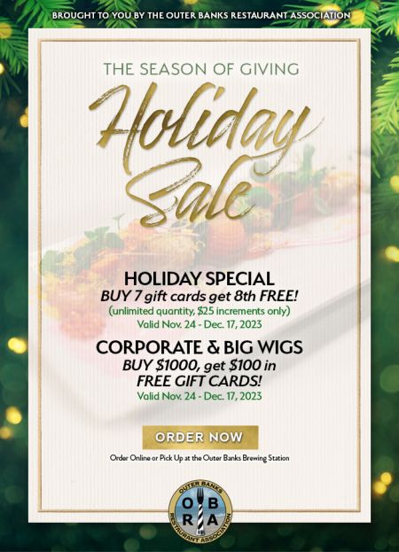 Outer Banks Restaurant Association, Holiday Gift Card Sale