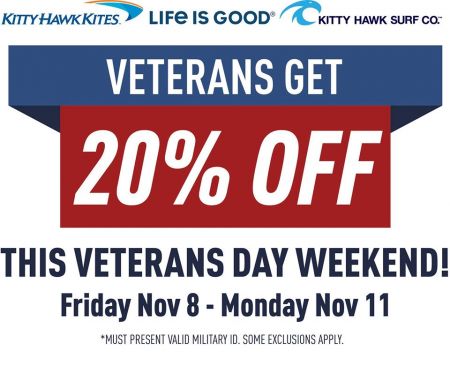 Kitty Hawk Kites, Veterans Get 20% Off