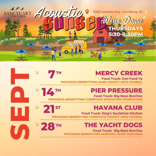 Acoustic Sunset Wine Down Currituck Outer Banks, NC Outer Banks Events