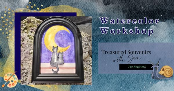 Traveler's MoonWatercolor Workshop - Crescent Moon & Cats
