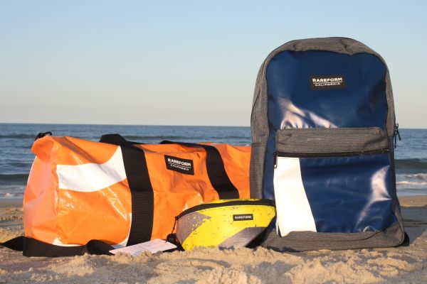 RAREFORM California Upcycled Billboard Duffel Bag Travel Weekender Light Duffle – Rareform main image 2